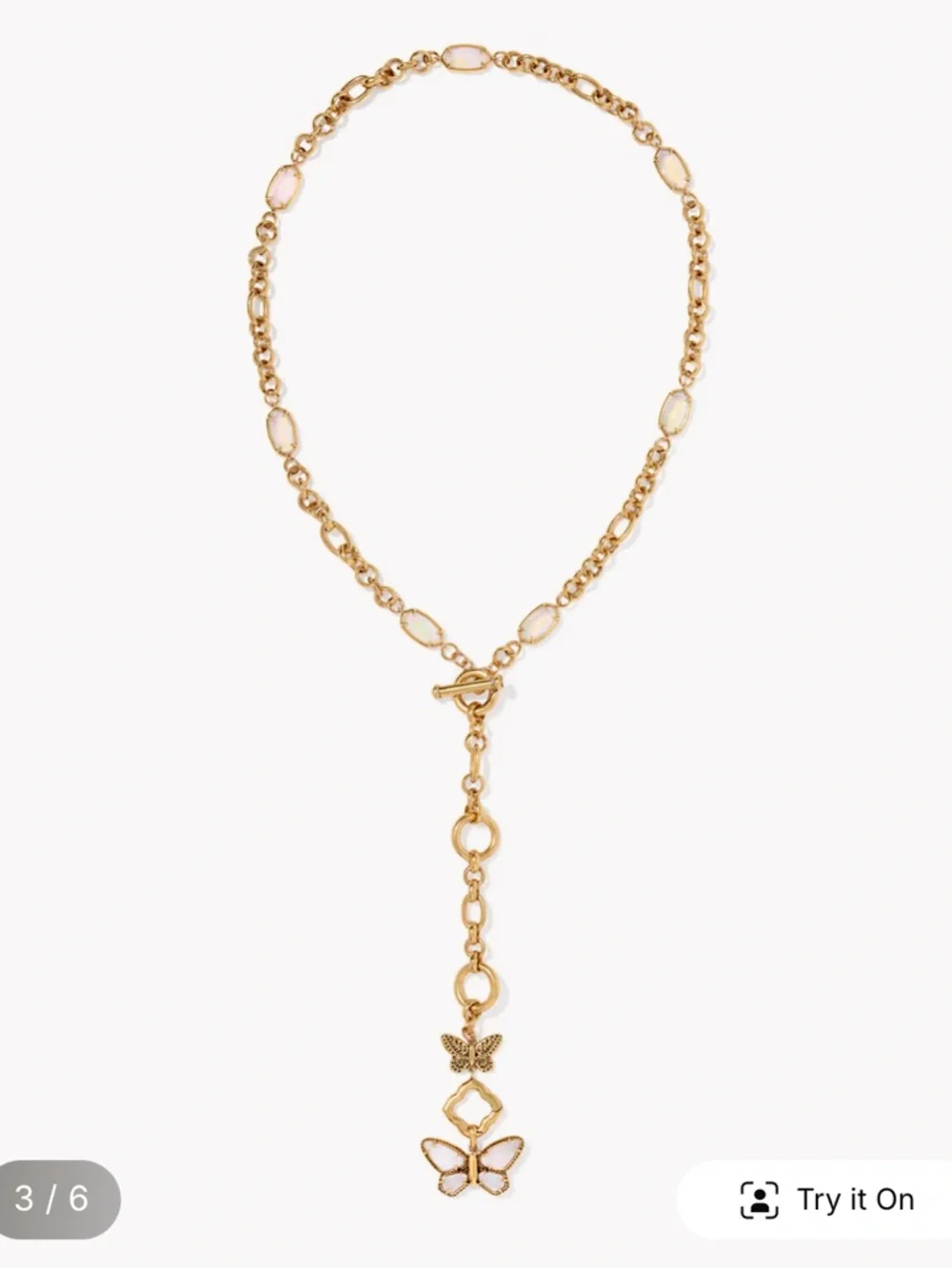 dolly parton x kendra scott butterfly vintage gold necklace - Picture 3 of 6